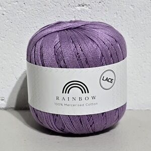 Hobbii Rainbow Lace 100% Cotton Yarn - 0 Weight 1.75oz Skein Color Purple #40